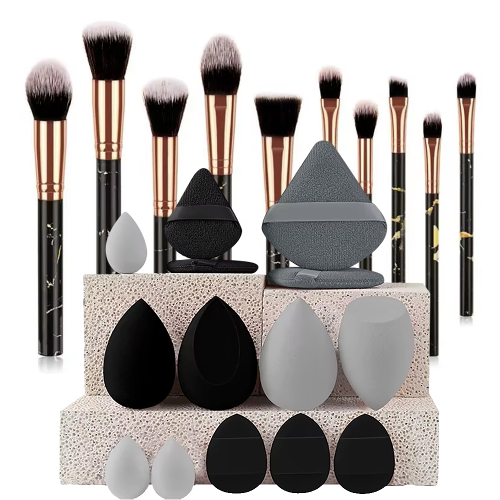 Makeup Beauty Ro - 10Pcs Marble Makeup Brushes Face Eye