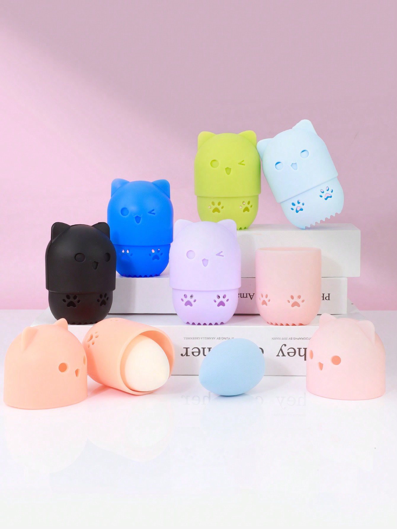 Beauty Blender In Makeup - Cute Cat‑Shaped Silicone Makeup Sponge Holder