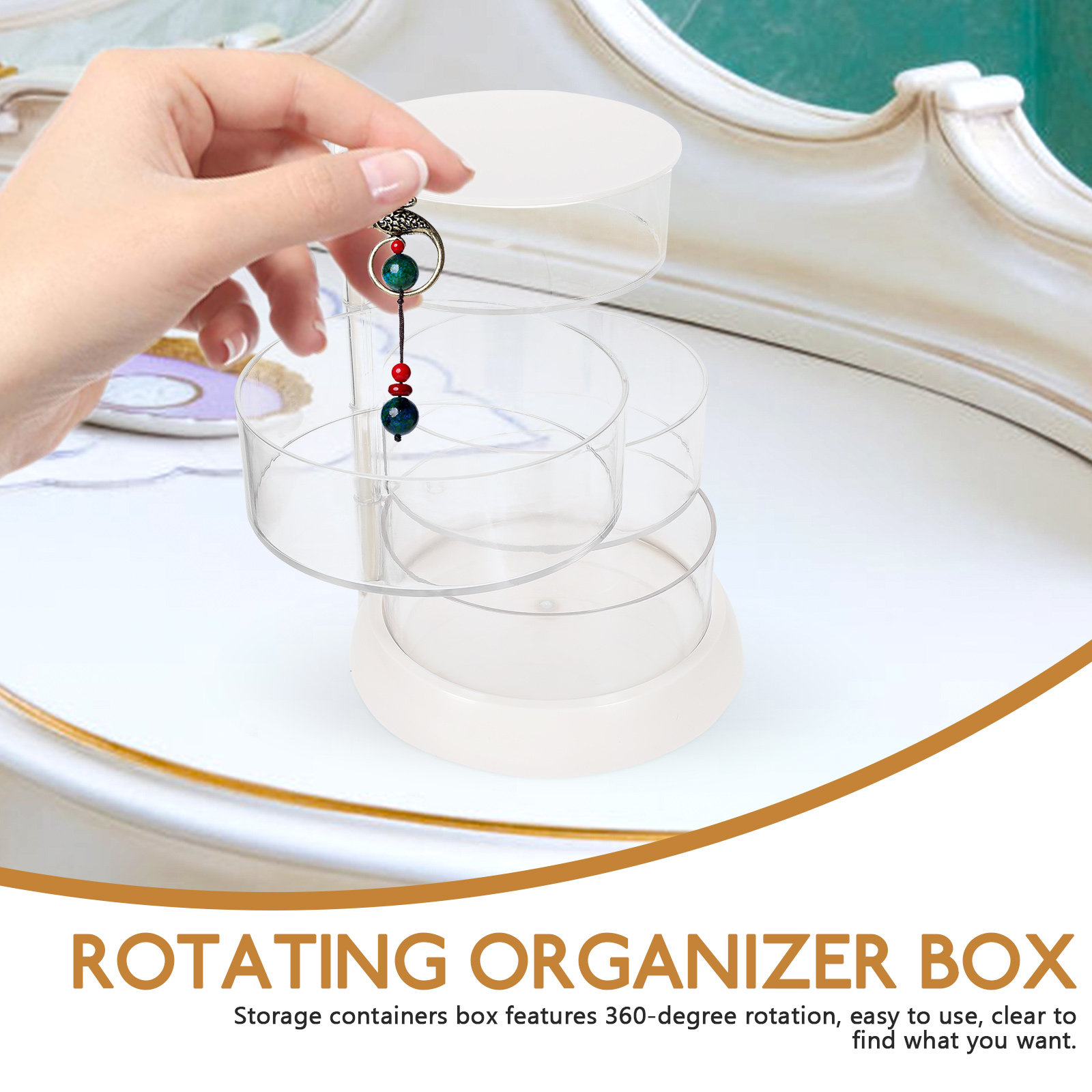 4-Tier Rotating Makeup Organiz - Beauty Makeup Vanity recension och pris