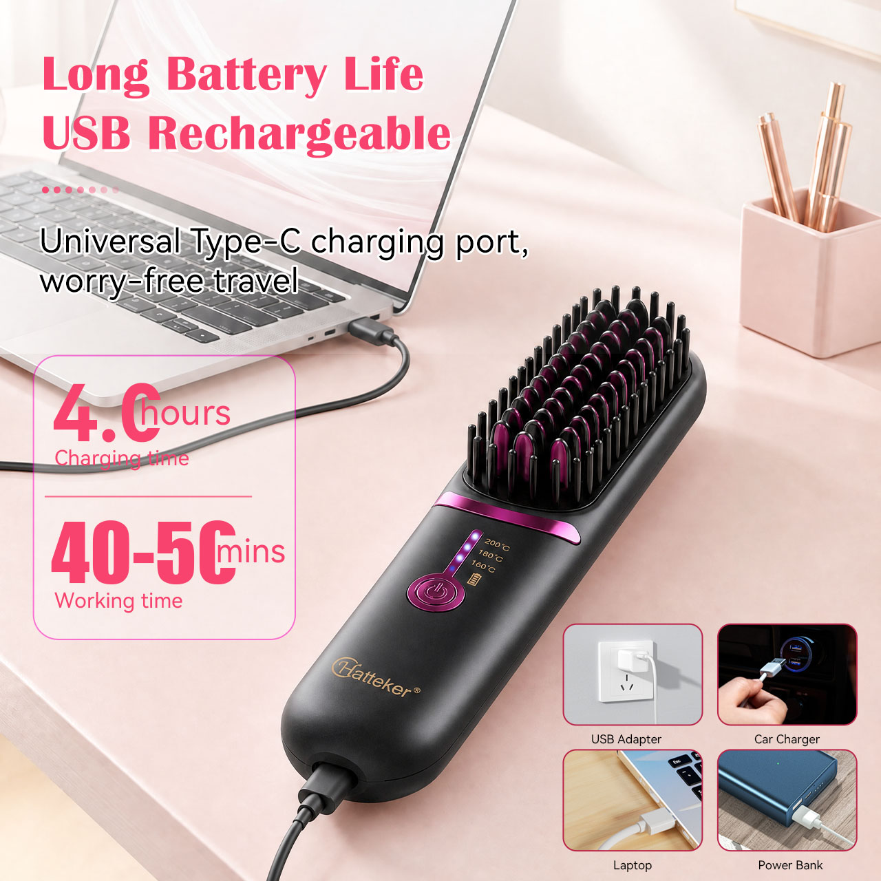 Hatteker Wireless Portable Tra - Hair Straightener recension och pris